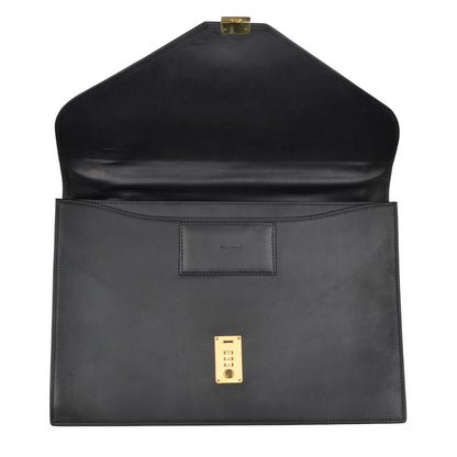 F. Schulz Wien Leather Briefcase - Matte Black