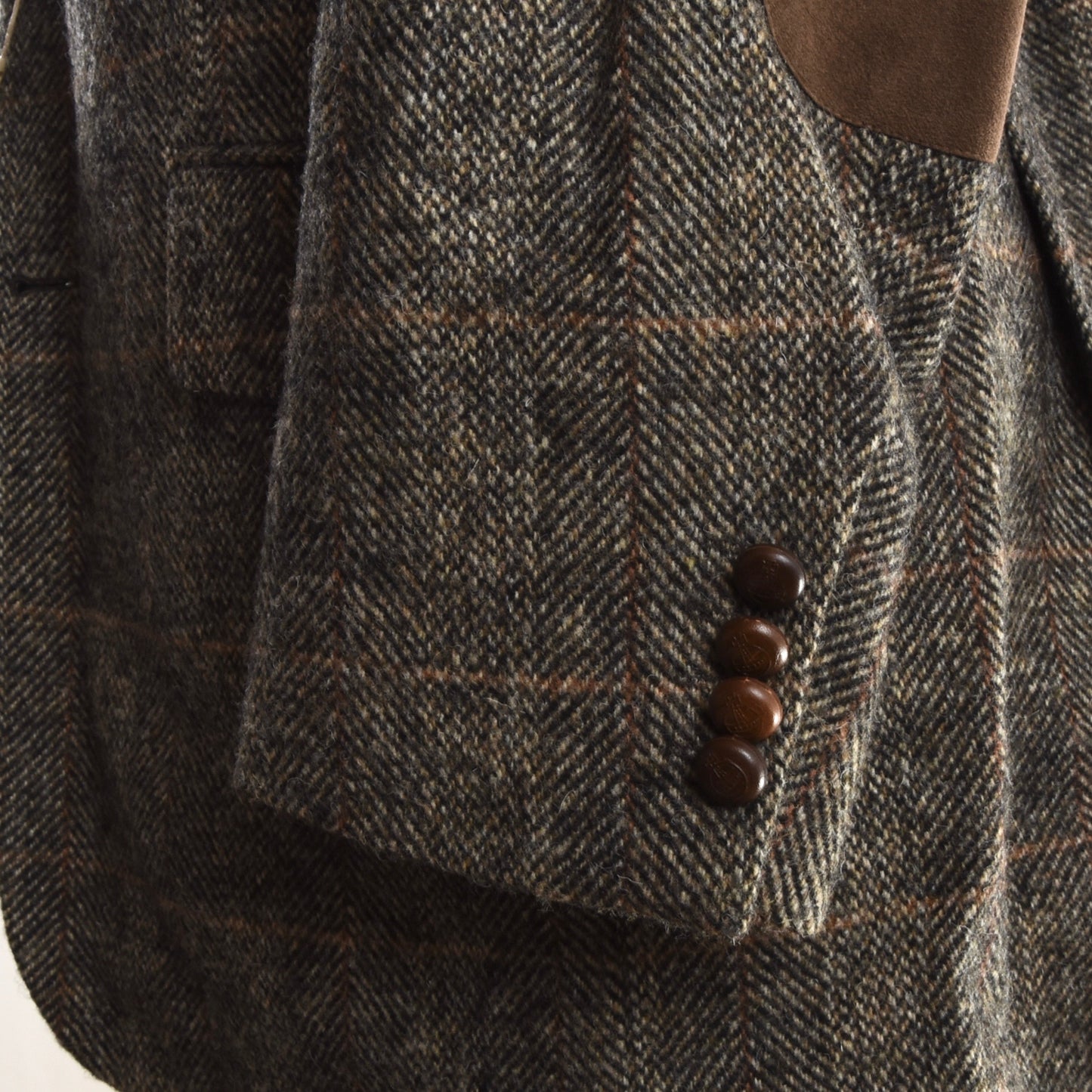 Harris Tweed/Barutti Wolljacke Größe 26/42S - Brown Windowpane