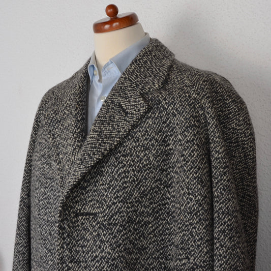 Handmade Tweed Overcoat by Samek Wien - Black, White, Grey