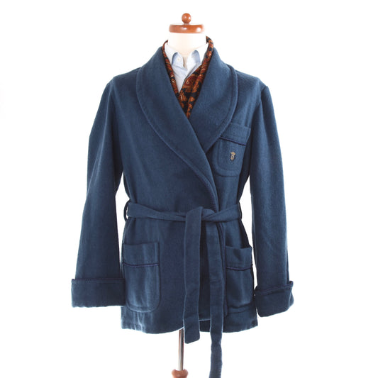 NOS Wool Blend Robe/Smoking Jacket Size 50 - Blue