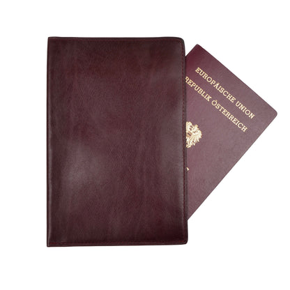 F. Schulz Wien Leather Passport Case/Wallet - Burgundy