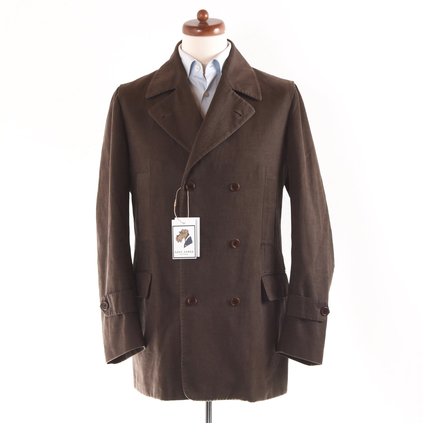 Luigi Borrelli Double Breasted Jacket/Coat Size 50 - Brown