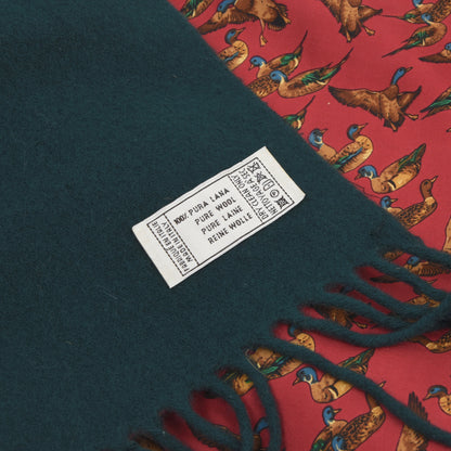Double-Sided Silk/Wool Dress Scarf - Duck Print
