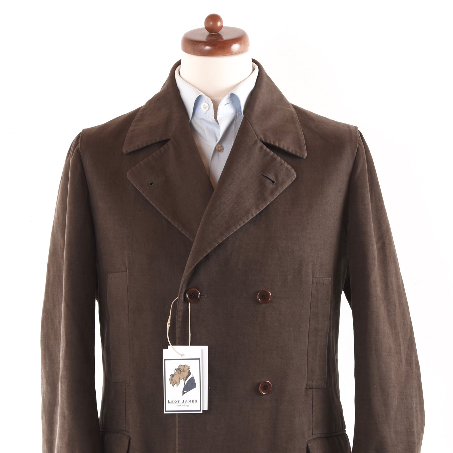 Luigi Borrelli Double Breasted Jacket/Coat Size 50 - Brown