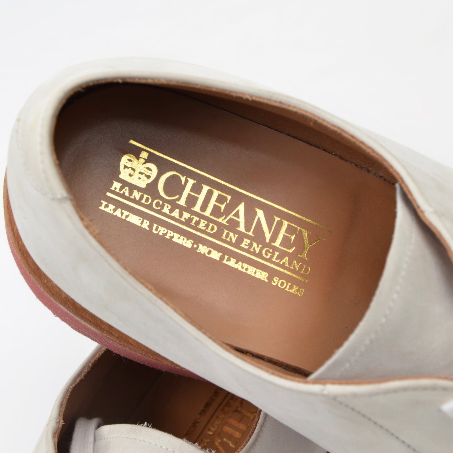 Cheaney of England Classic White Bucks Schuhe Größe 8.5F - Weiß