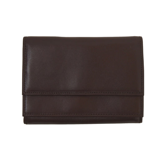 Luxury Leather Wallet With Coin Pouch - Brown