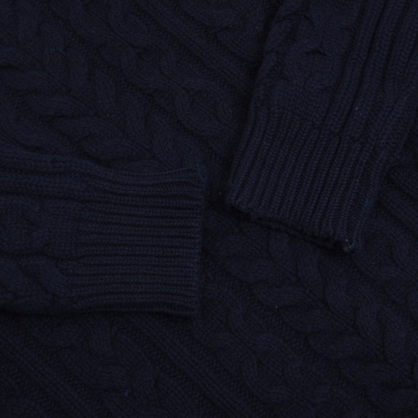 Suitsupply Wool/Cashmere Cableknit Sweater Size XXL - Navy Blue