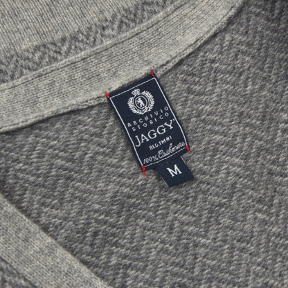 Jaggy 100% Cashmere Sweater Vest/Waistcoat Size M - Grey Herringbone