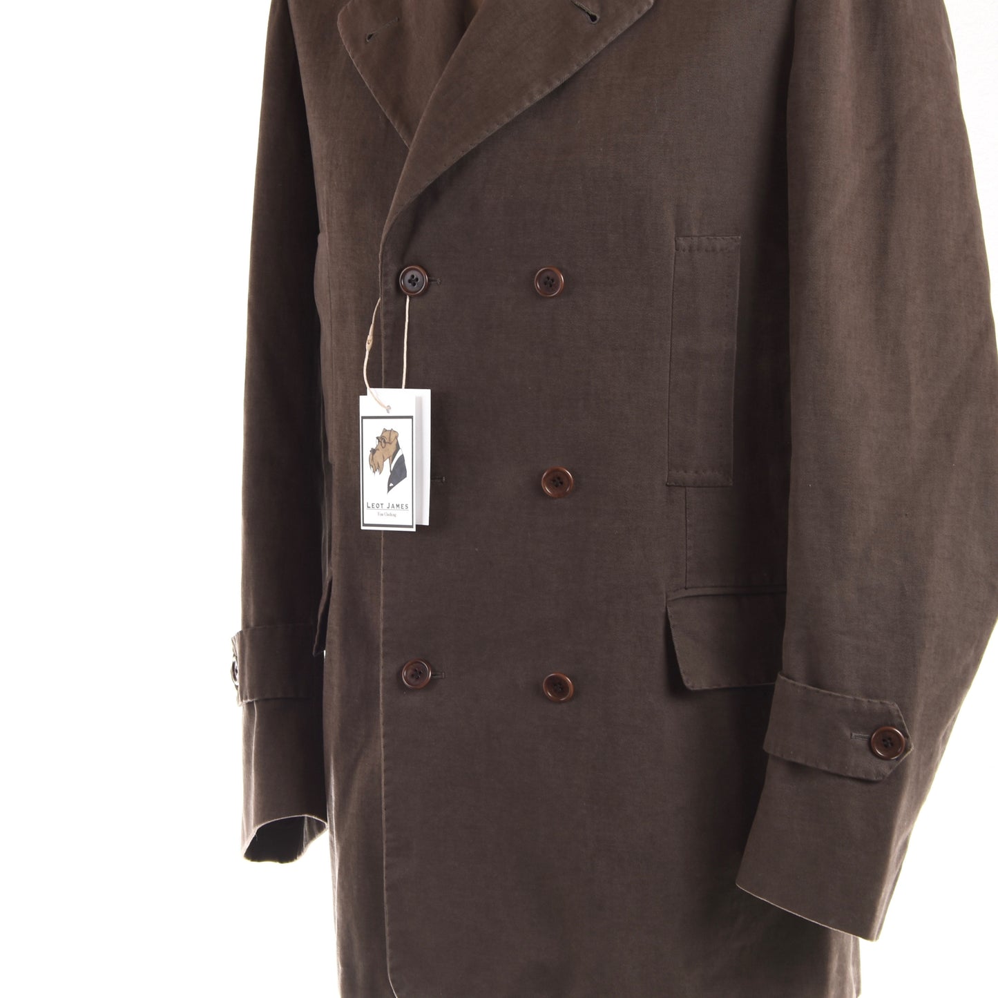 Luigi Borrelli Double Breasted Jacket/Coat Size 50 - Brown