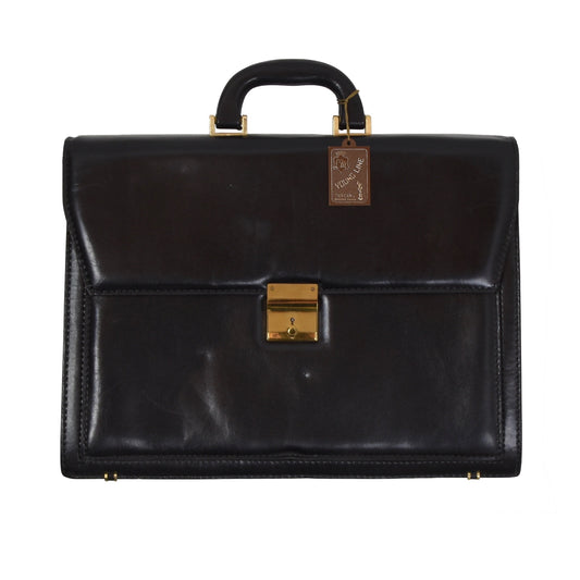 Classic Leather Briefcase - Black