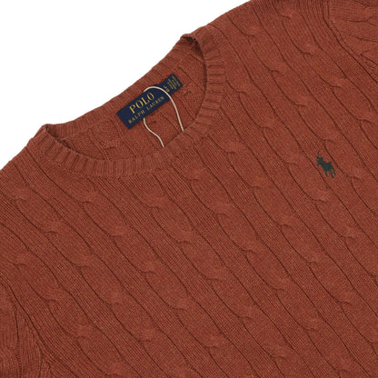 Polo Ralph Lauren Pullover aus 100 % Seide, Größe L – Kürbisorange
