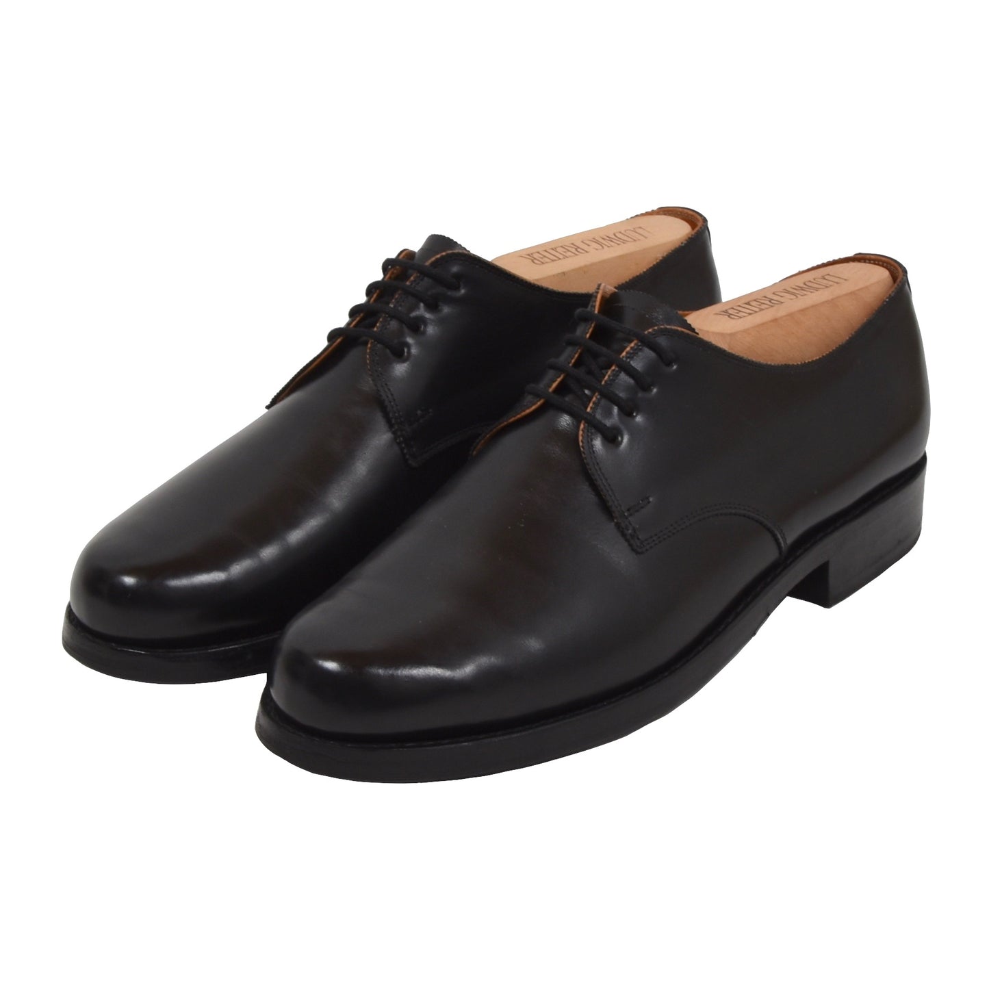 Ludwig Reiter Plain Toe Derby Shoes Size 9 - Black