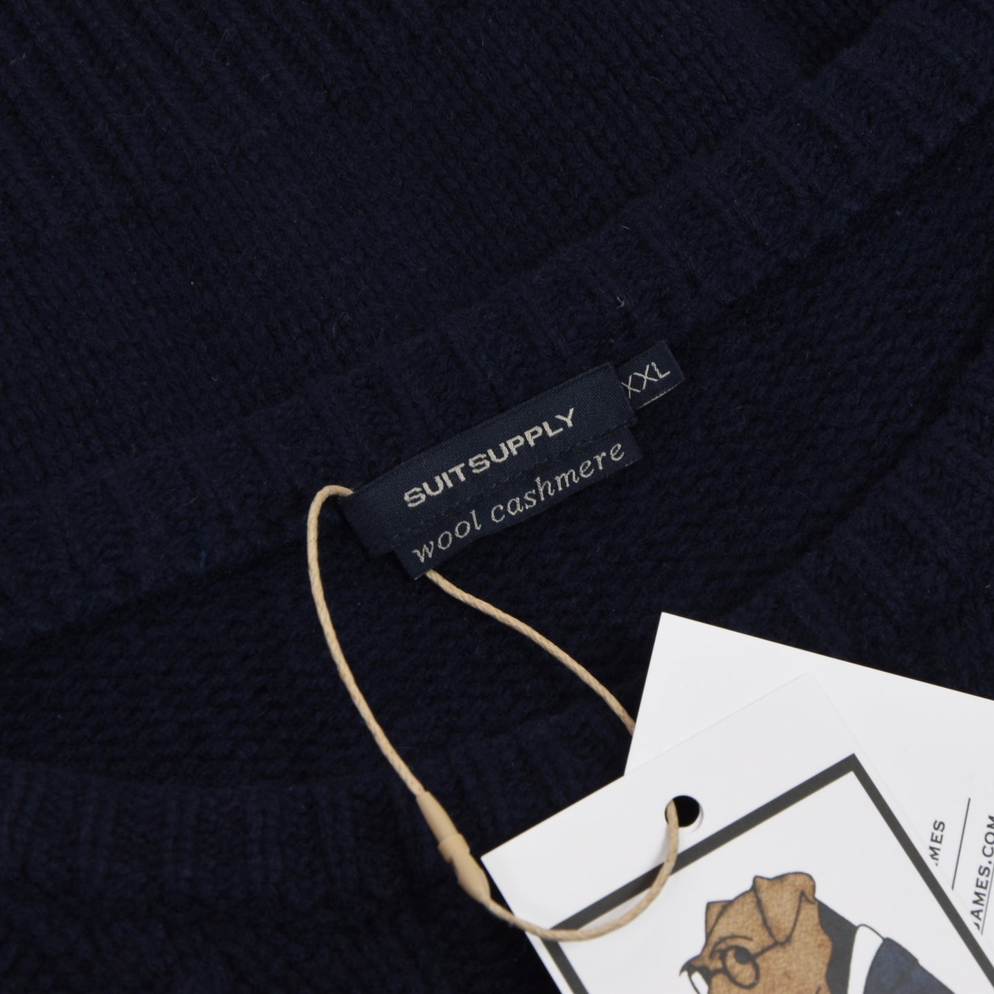 Suitsupply Wool/Cashmere Cableknit Sweater Size XXL - Navy Blue