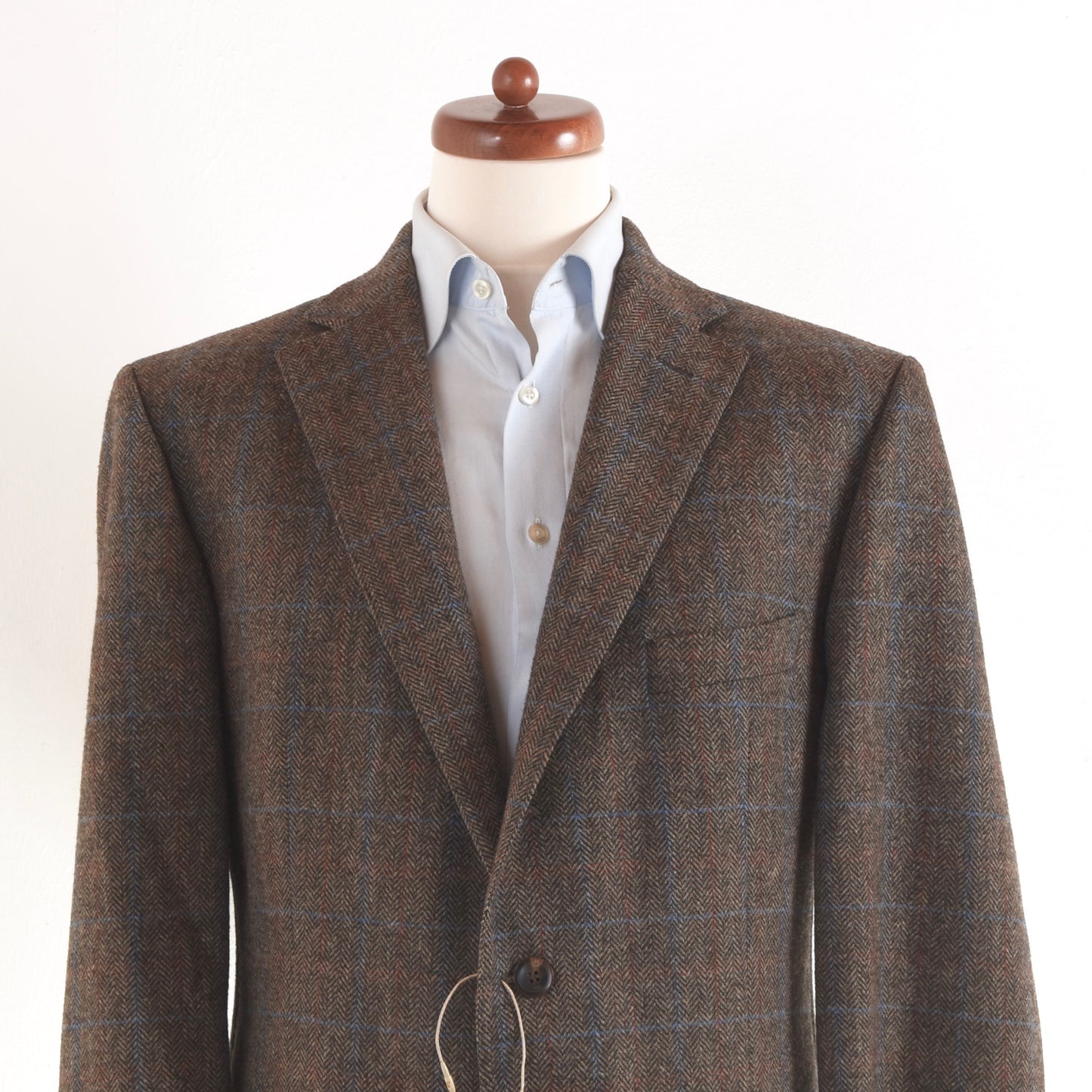 DAKS London Tweed Jacke Größe 27 - Braunes Fischgrätenmuster