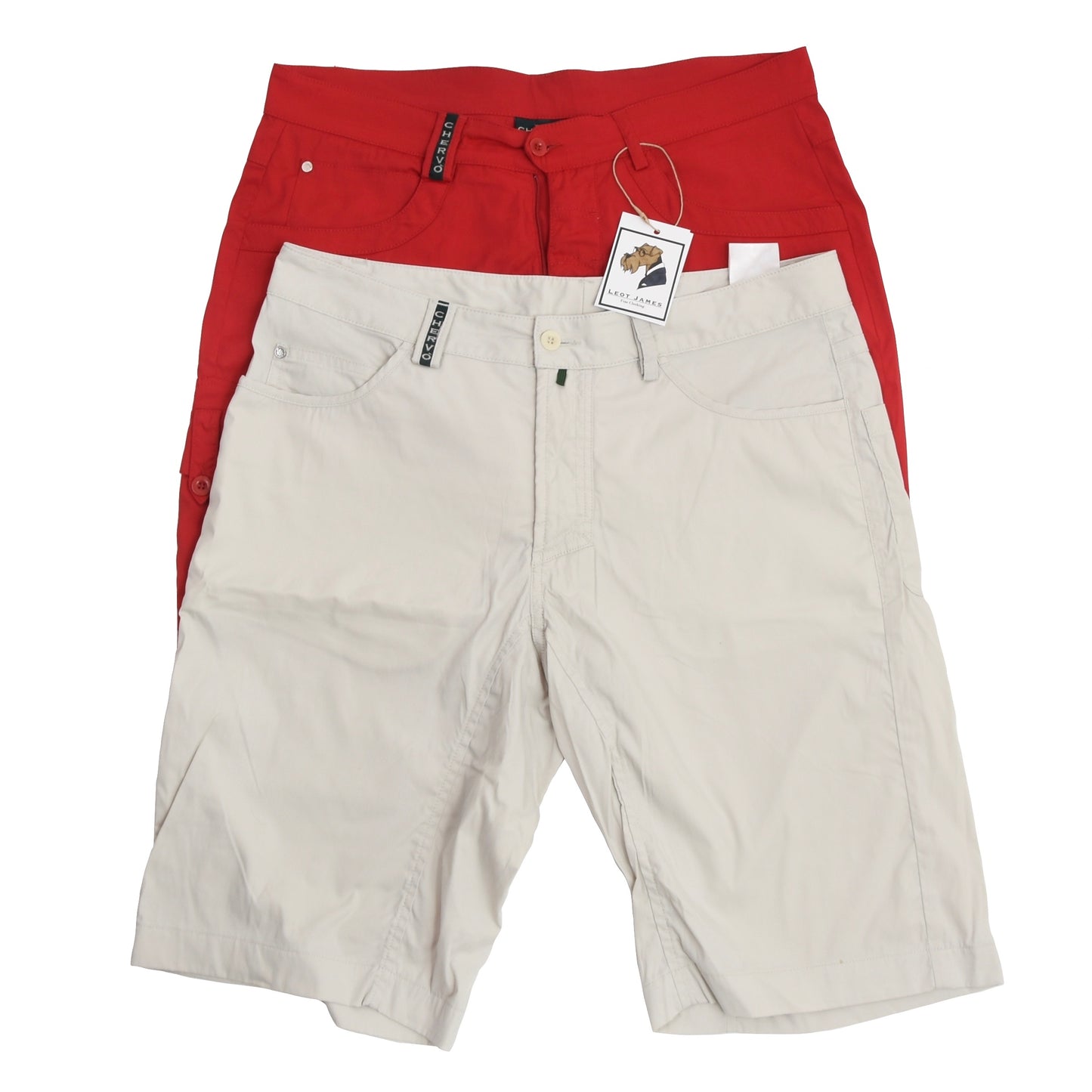 2x Chervo Sportshorts Größe D50 - Rot &amp; Beige