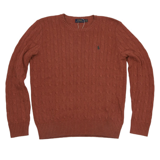 Polo Ralph Lauren Pullover aus 100 % Seide, Größe L – Kürbisorange