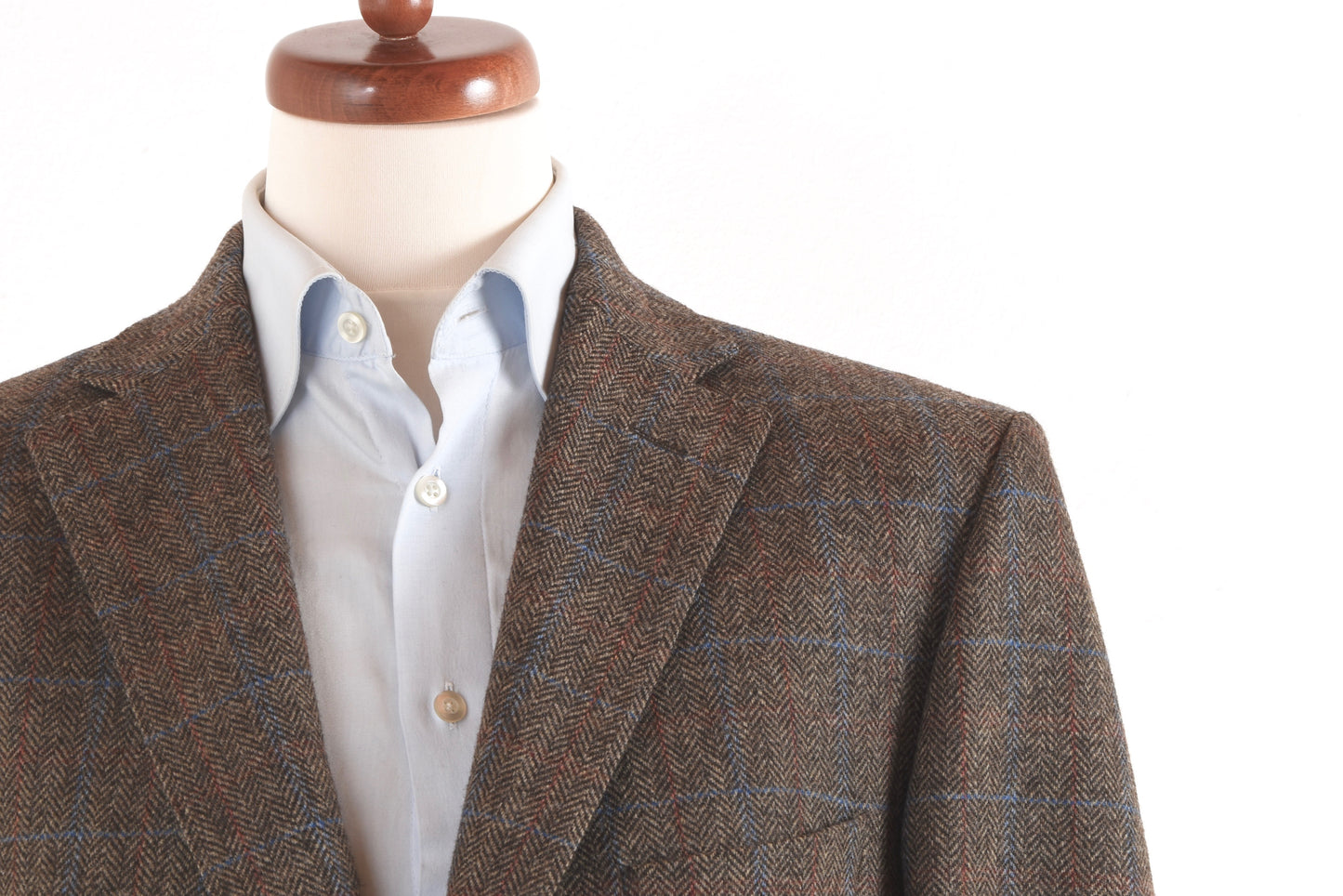 DAKS London Tweed Jacke Größe 27 - Braunes Fischgrätenmuster