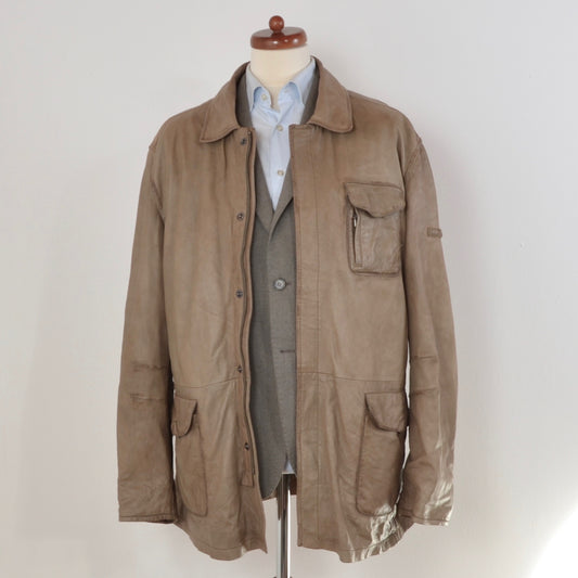 Trapper Lammnappa Größe 60 Lederjacke - Taupe