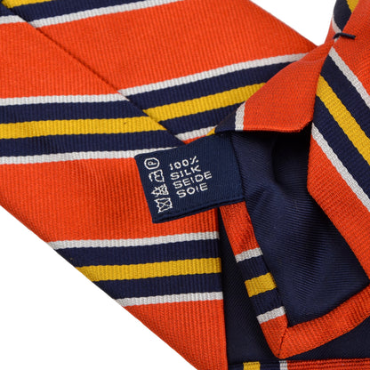 Polo Ralph Lauren Striped Silk Tie - Orange/Navy