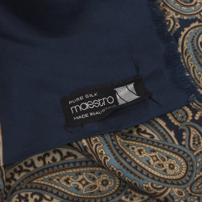 Maestro Silk Dress Scarf - Navy Paisley