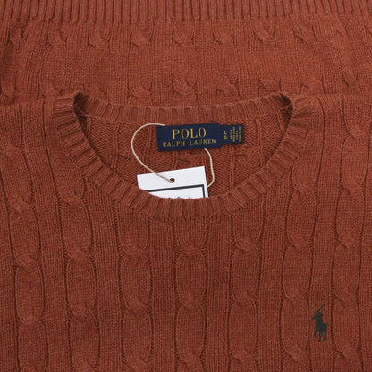 Polo Ralph Lauren Pullover aus 100 % Seide, Größe L – Kürbisorange