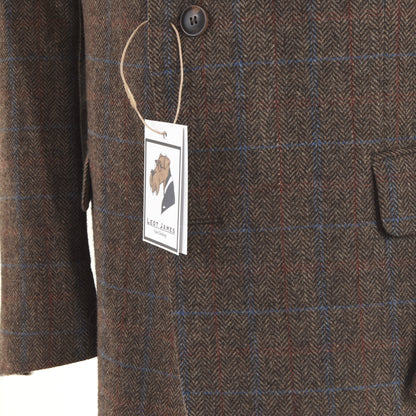 DAKS London Tweed Jacke Größe 27 - Braunes Fischgrätenmuster