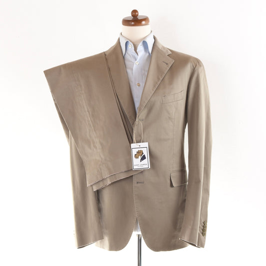 Tagliatore Cotton Suit Size 54 - Tan