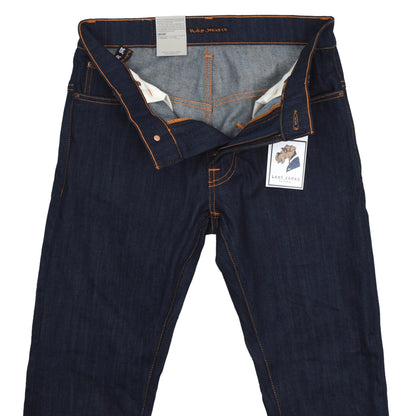 Neu mit Etikett Nudie Thin Finn Jeans Größe W30 L 30 - Blau