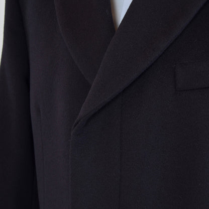 PKZ Zürich Crombie Wool Peaked Label  Overcoat Size 52 - Midnight Blue