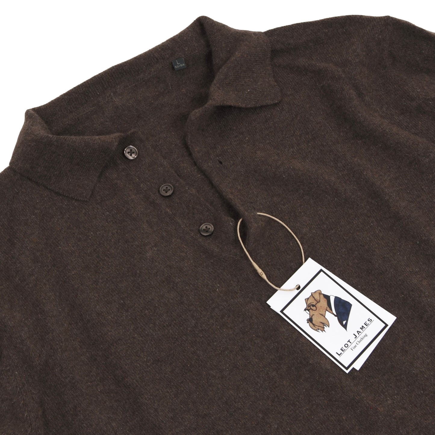 Royal Class Seiden-Kaschmir-Polopullover Größe L/52-54 - Braun