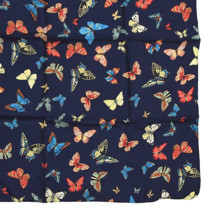 Christian Fischbacher Silk Scarf - Navy Butterflies