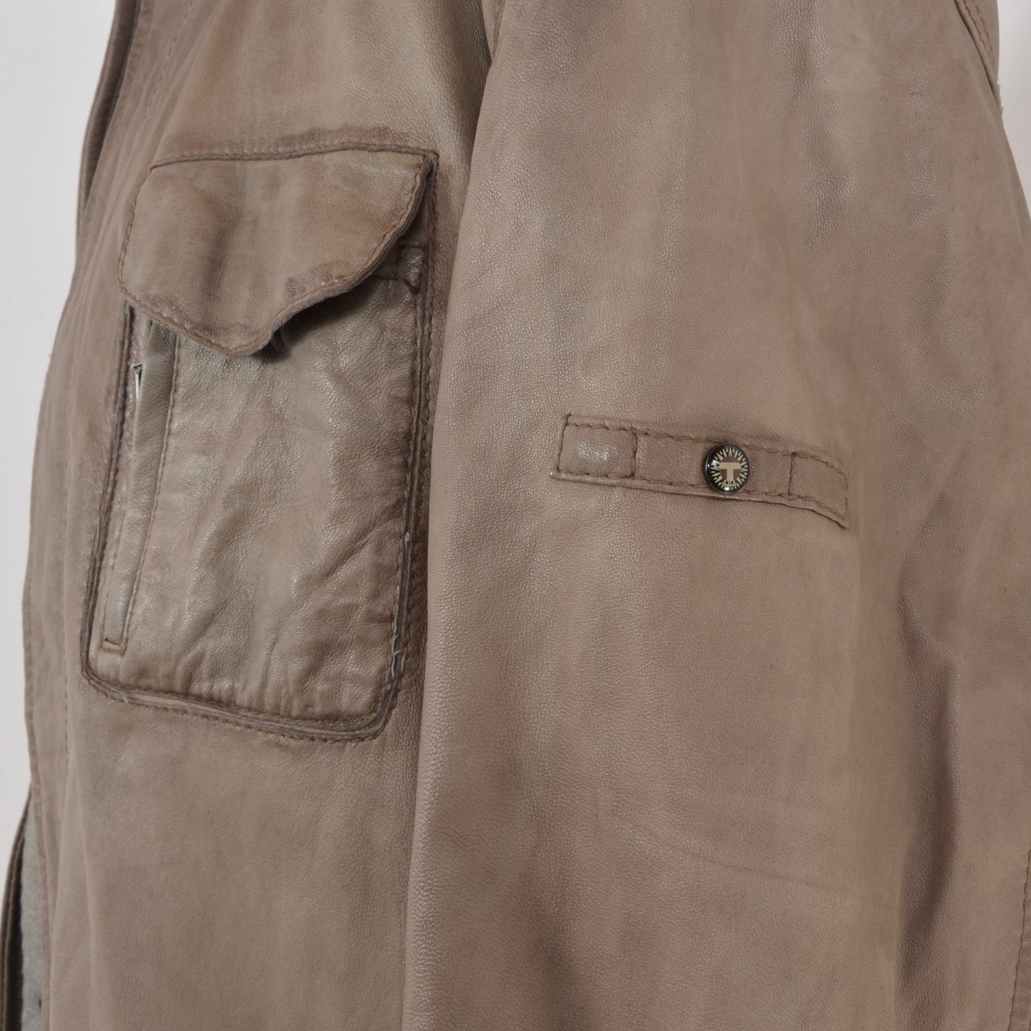 Trapper Lamb Nappa Size 60 Leather Jacket - Taupe