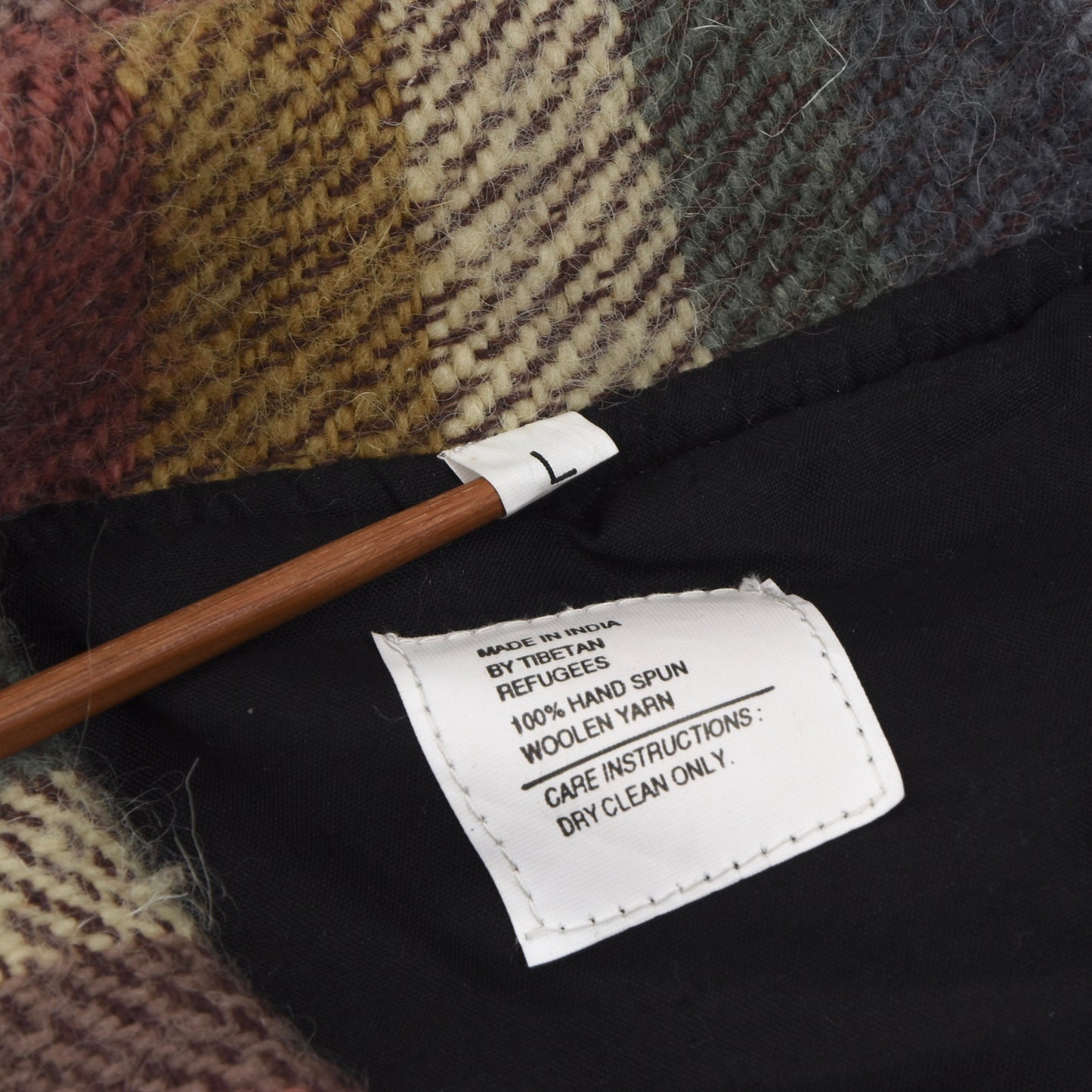Wool Striped Blanket Jacket Size L