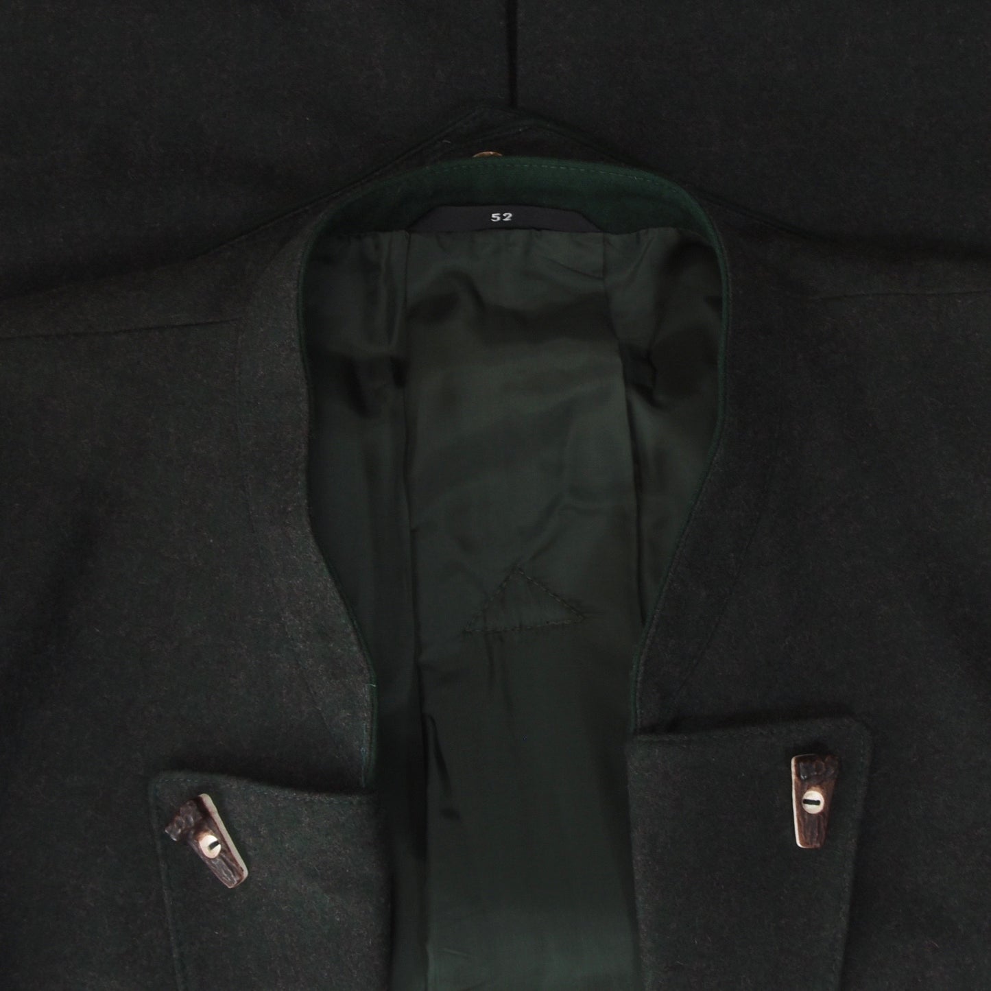 Traunsee Trachten Wool-Cashmere Janker/Jacket Size 52 - Green/Grey Plaid