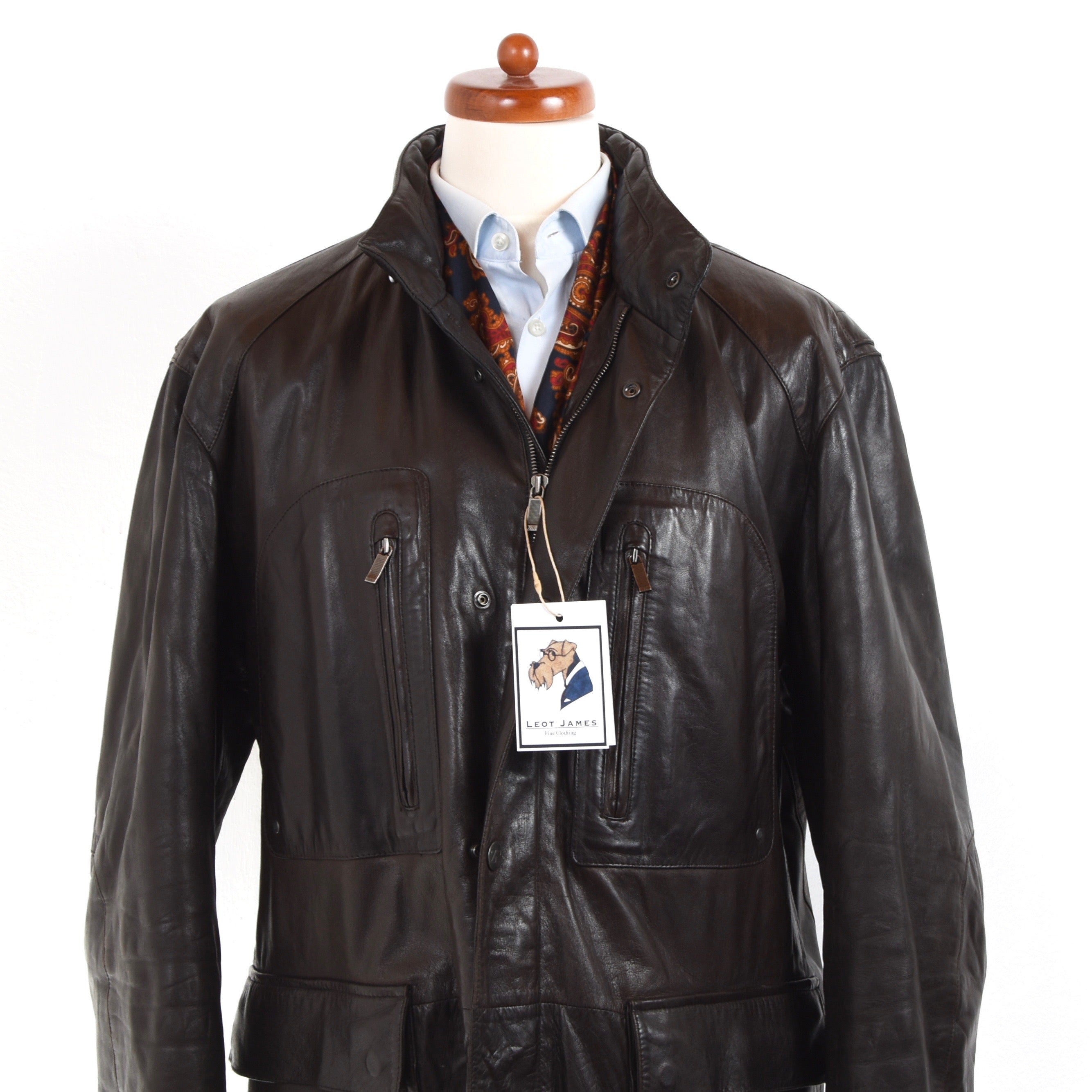 Zegna sport discount brown leather jacket