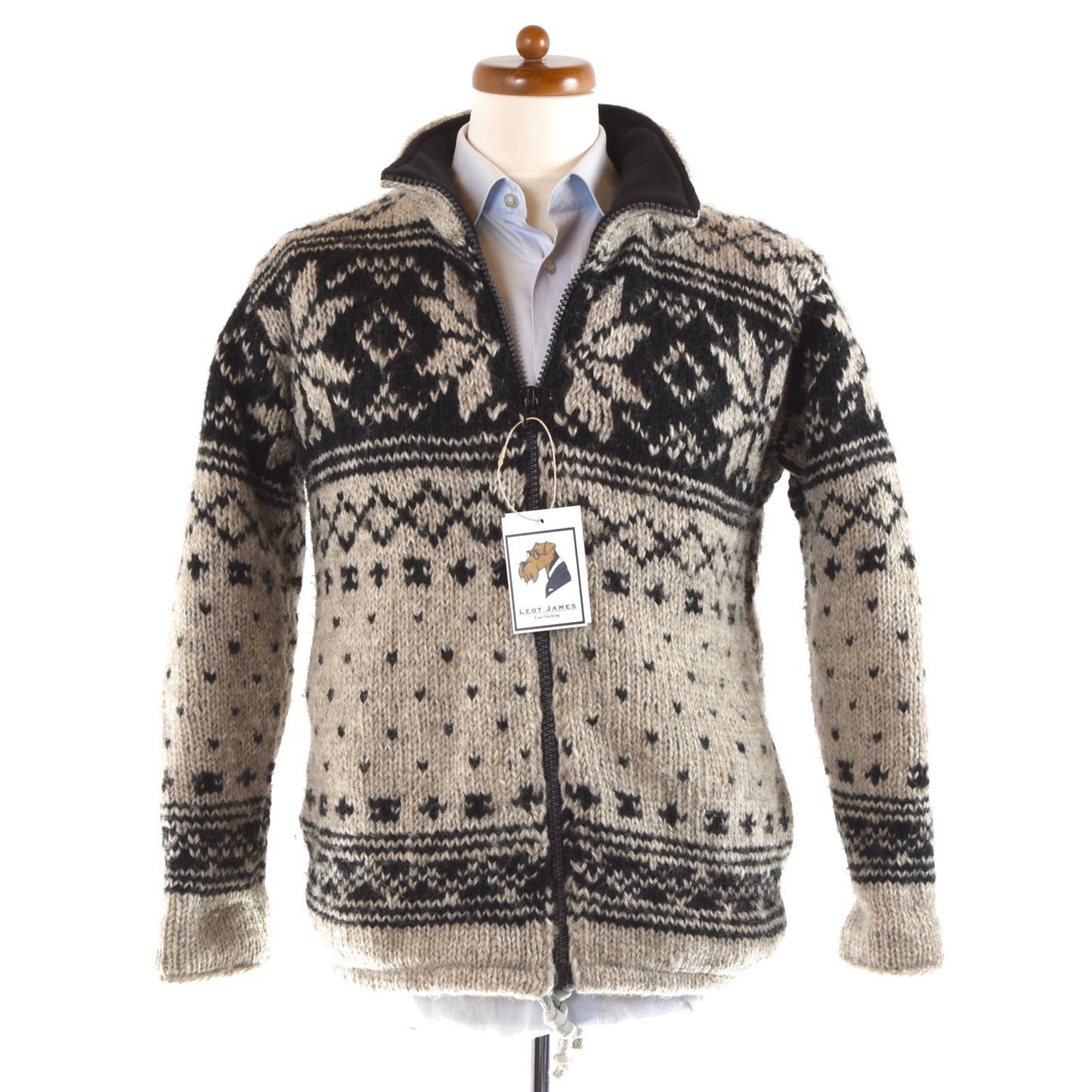 Wool Knit Snowflake Jacket Size M