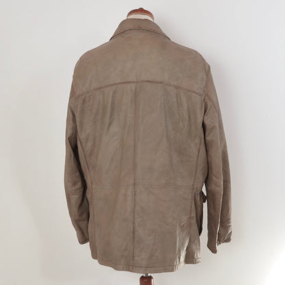 Trapper Lamb Nappa Size 60 Leather Jacket - Taupe