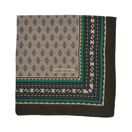 Valentino Silk Pocket Square - Aztec Inspired