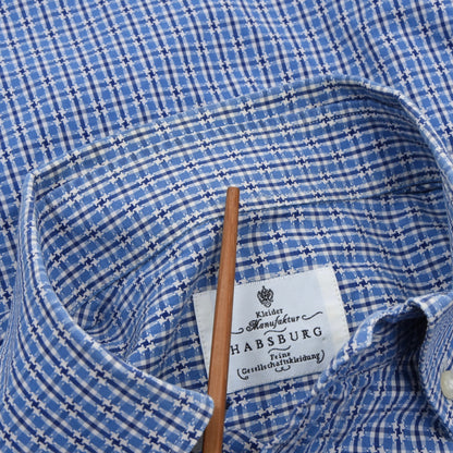 2x Kleidermanufaktur Habsburg Shirts Size 41 - Blue/Brown Plaid