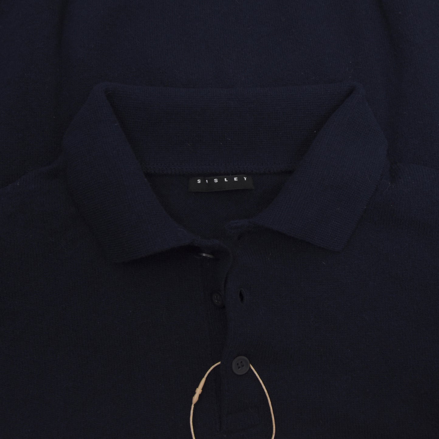 2x Wool Polo Sweaters Sisley/Benetton Size L - Navy Blue & Grey