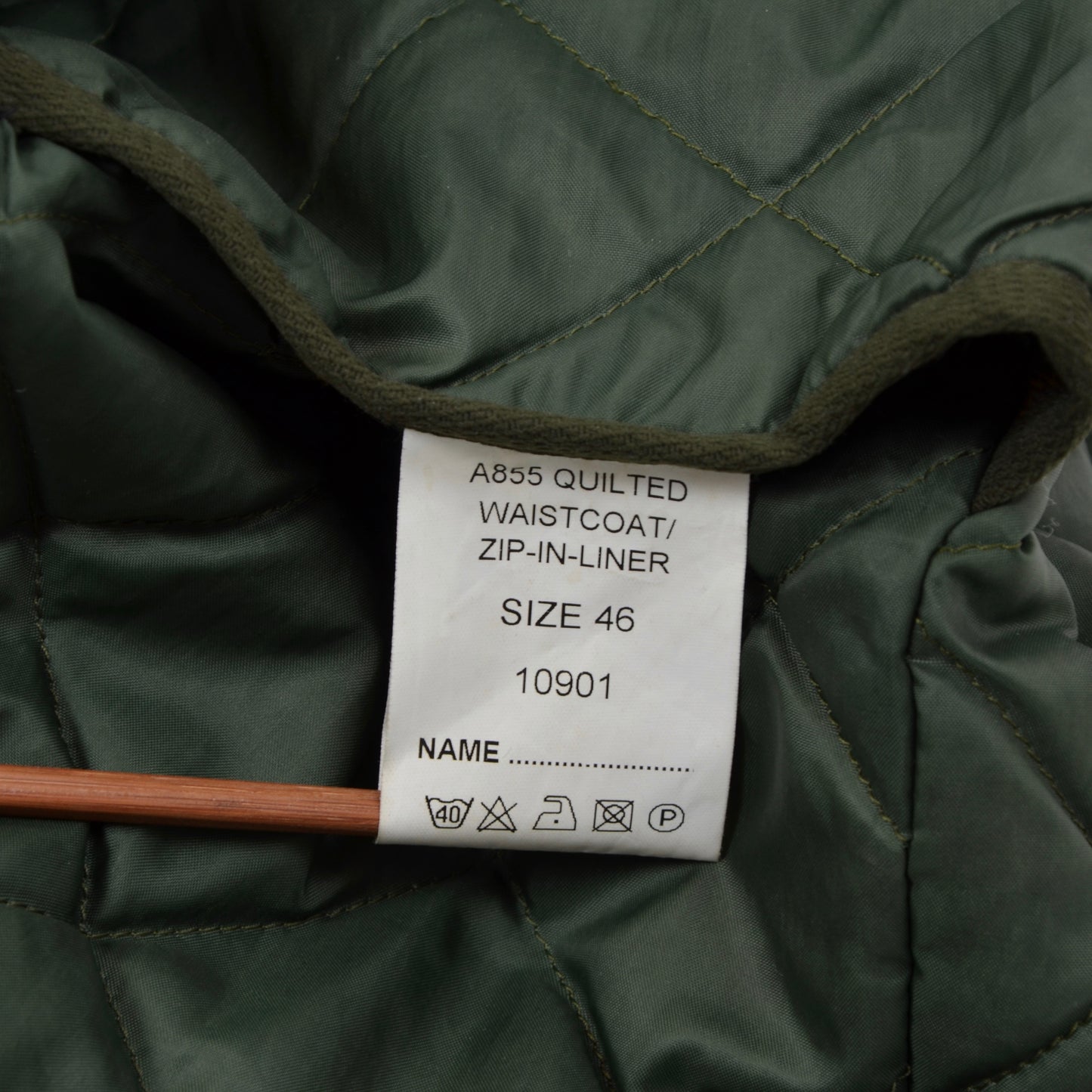 Barbour A855 Quilted Waistcoat/Zip in Liner Vest Size 46 - Green
