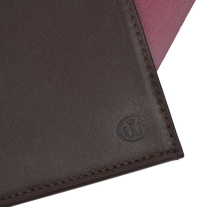 Wild Bison Leather Passport Case/Wallet - Dark Brown