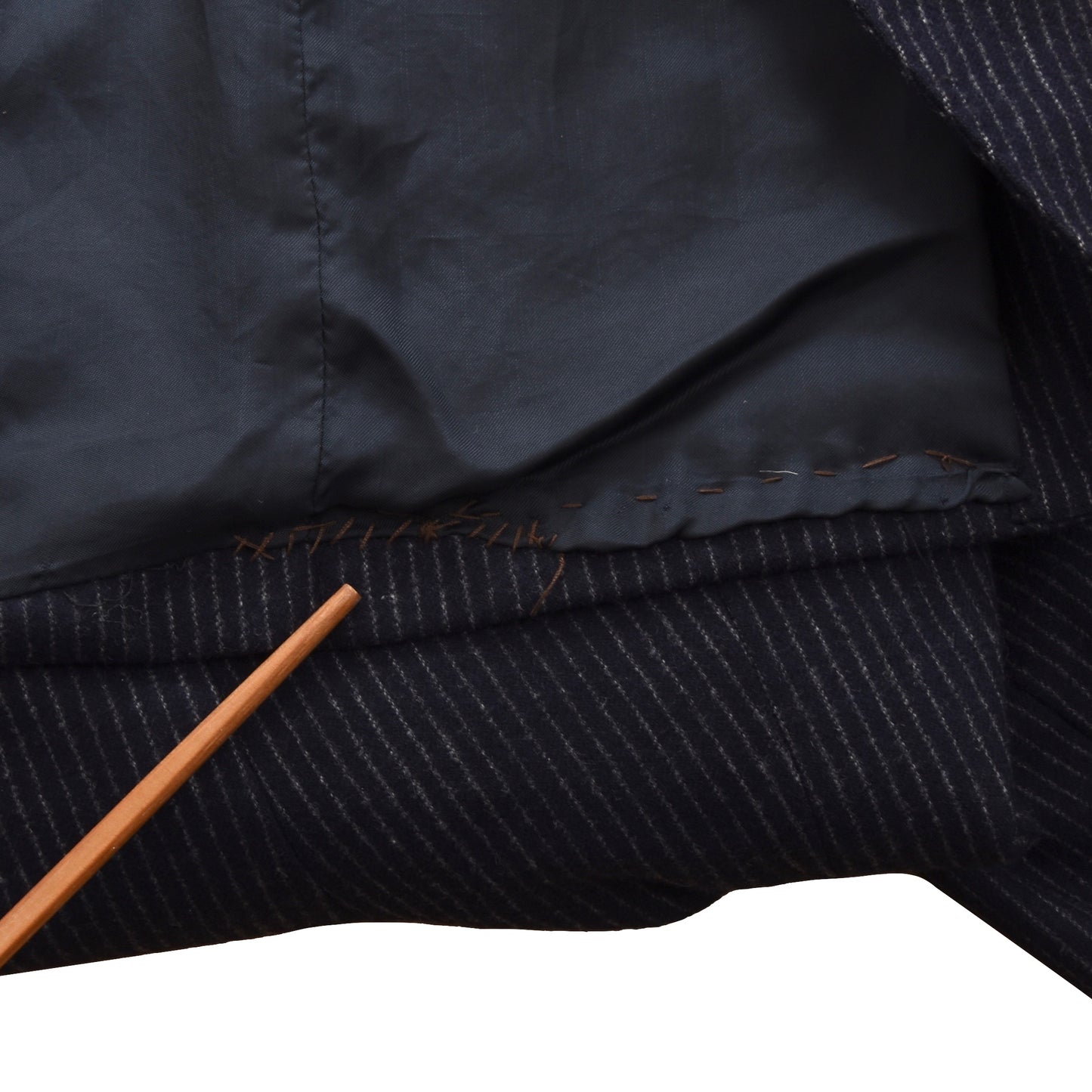 Polo Ralph Lauren x Corneliani Flannel Suit Size 40 L - Navy Blue Chalk Stripe