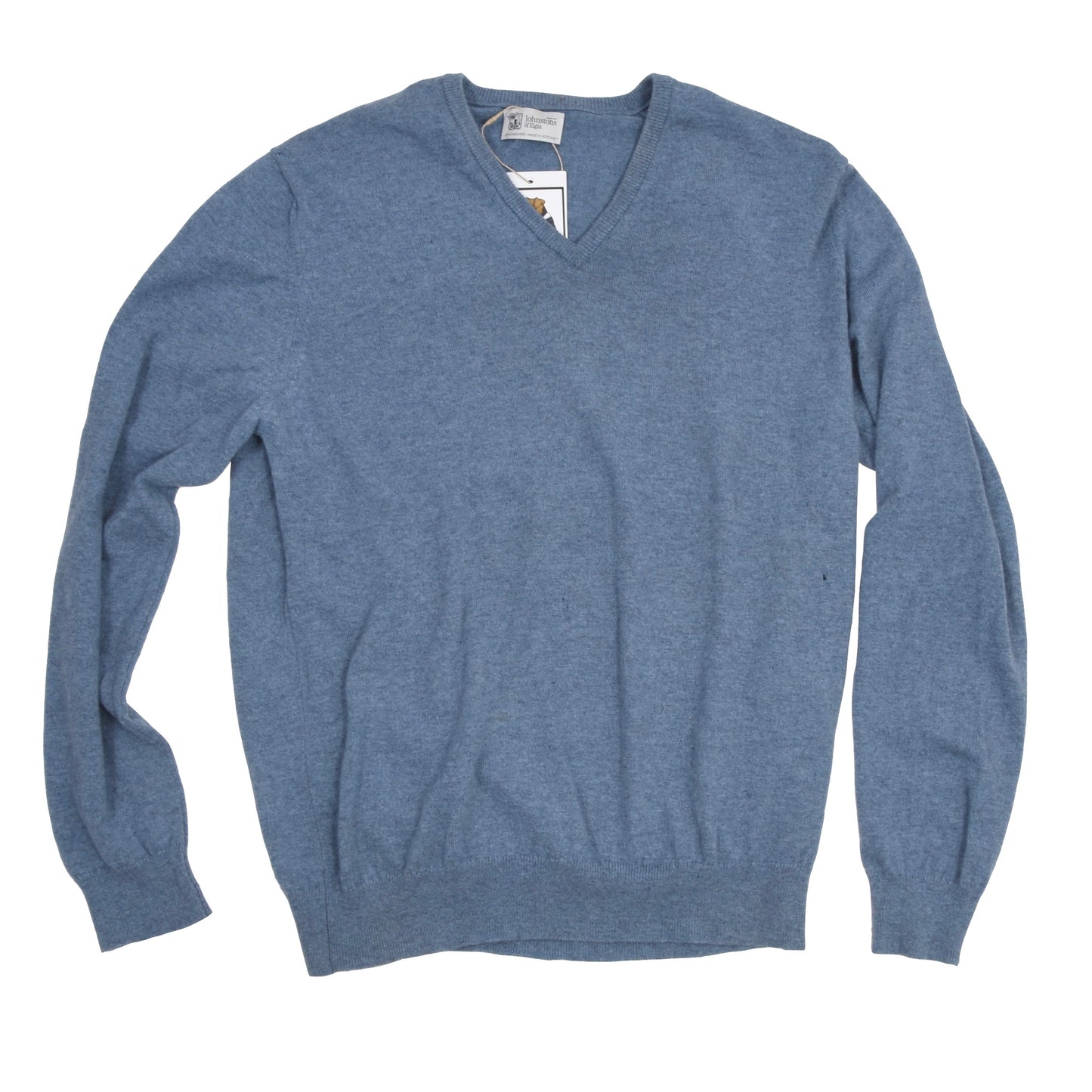 Johnstons of Elgin 100% Cashmere Sweater Size L DEFECT - Blue