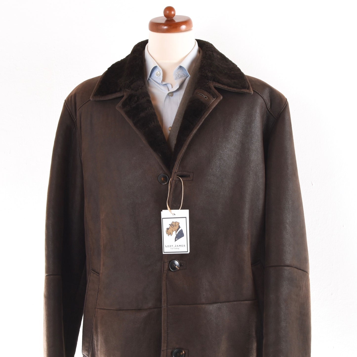 Werner Christ Shearling Coat Size 52 - Brown