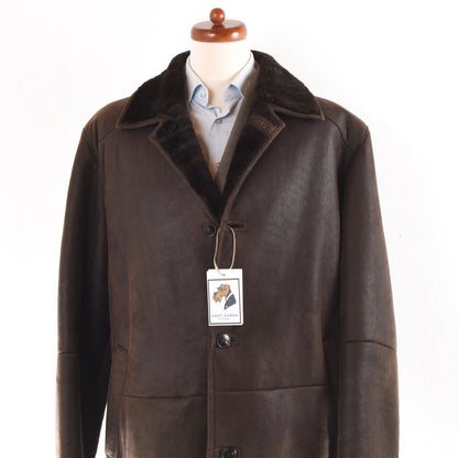 Werner Christ Shearling Coat Size 52 - Brown