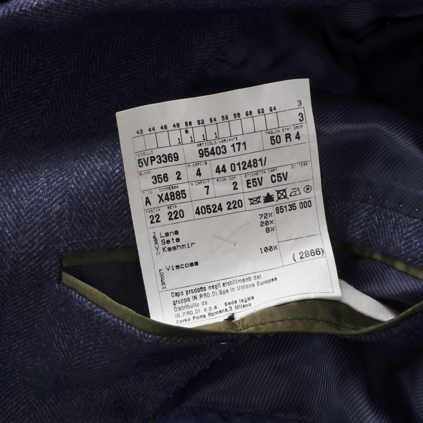 Duca Visconti Wool/Silk/Cashmere Jacket Size 50 - Blue