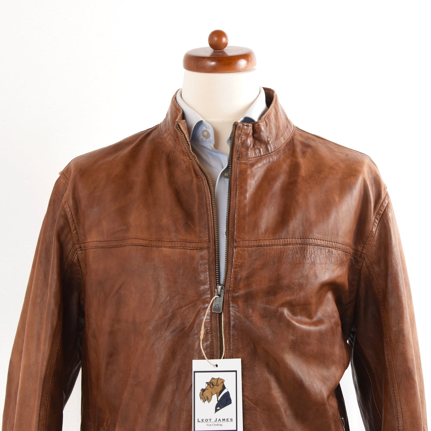 Milestone Lamb Leather Jacket Size 56/XXL - Cognac Brown