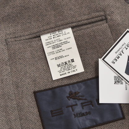 Etro Milano 100% Cashmere Jacket Size 54 - Herringbone