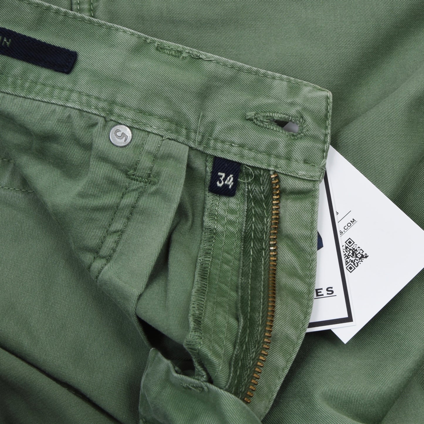 Incotex 5 Pocket Cotton Pants Size 34 - Green